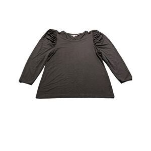 Chicos Blouse‎ Size O Small Black 3/4 Sleeve Top